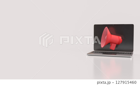 The Megaphone and microphone for Pod cast or social media 3d render. The Megaphone and microphone for Pod cast or social media 3d render. 127915460