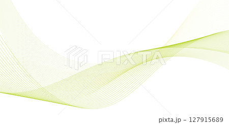 曲線　波模様　背景　黄緑　ブレンド　ベクター	 127915689