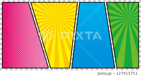 アメコミ　フレーム カラフル　横長 127915751