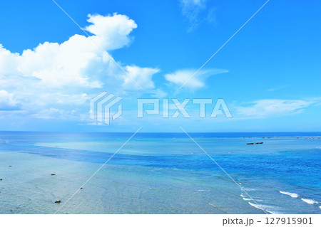 沖縄 宮古島 東平安名崎からの海の風景 沖縄 宮古島 東平安名崎からの海の風景 127915901