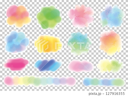 一組 14 個彩色水彩風格零件 127916355