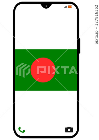 スマートフォンの縦画面にバングラデシュの国旗 スマートフォンの縦画面にバングラデシュの国旗 127916362