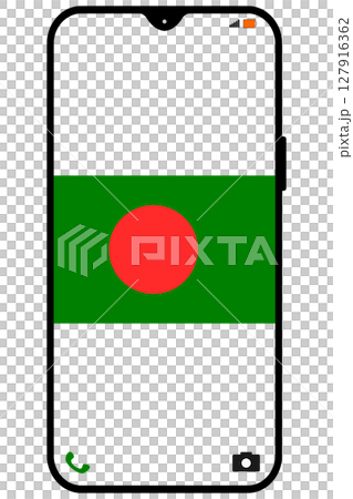 スマートフォンの縦画面にバングラデシュの国旗 スマートフォンの縦画面にバングラデシュの国旗 127916362