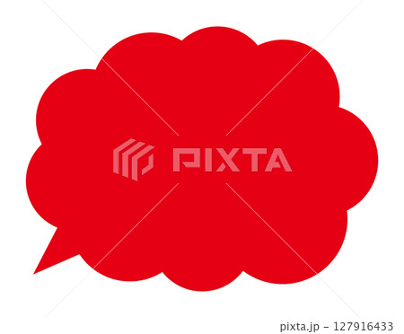 吹き出し 赤 もこもこ ベクター 単体	 吹き出し 赤 もこもこ ベクター 単体	 127916433