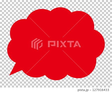 吹き出し 赤 もこもこ ベクター 単体	 吹き出し 赤 もこもこ ベクター 単体	 127916433