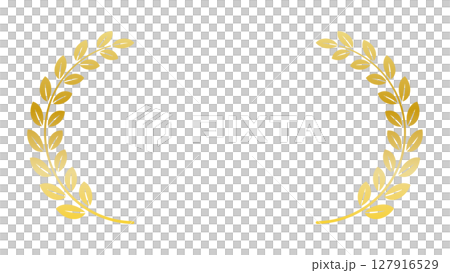 Laurel wreath, gold, frame, simple, horizontal 127916529