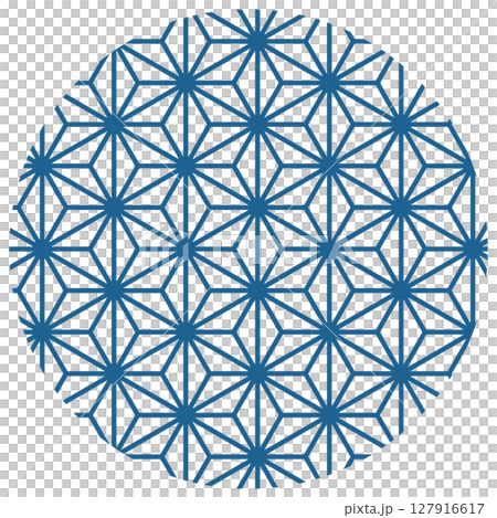 Pattern 4-1 Asanoha pattern, dark blue 127916617