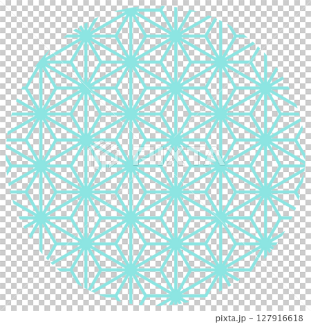 Pattern 4-1 Asanoha pattern, green 127916618