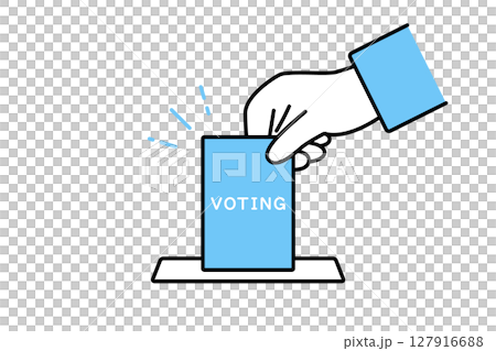 選挙の投票や採決をイメージしたイラスト 127916688