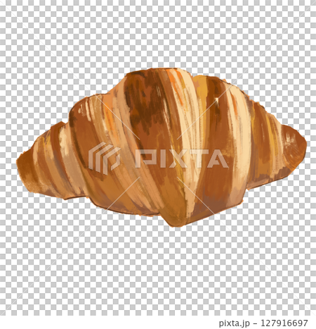 Hand-drawn croissant illustration (transparent background) 127916697