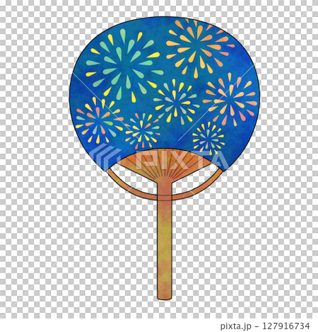 花火柄のうちわイラスト|夏祭り・花火大会・風物詩 花火柄のうちわイラスト|夏祭り・花火大会・風物詩 127916734