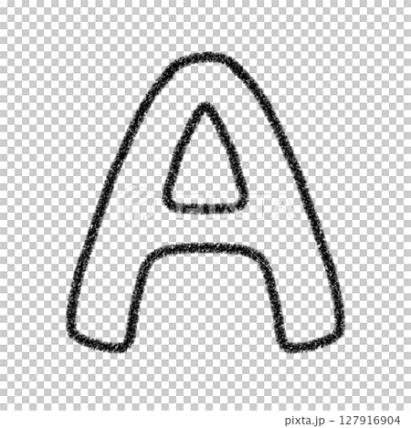 字母A 手寫字母 可愛素材黑色插畫素材圖示蠟筆風格 127916904
