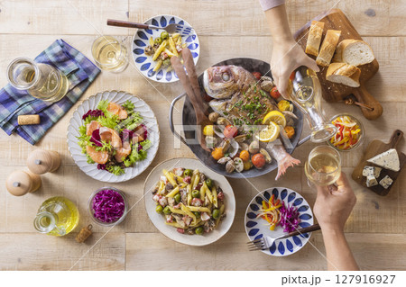 いつもの食卓 鯛のアクアパッツァ 127916927