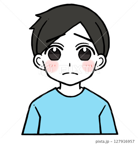 悲しむ男性のイラスト	 127916957