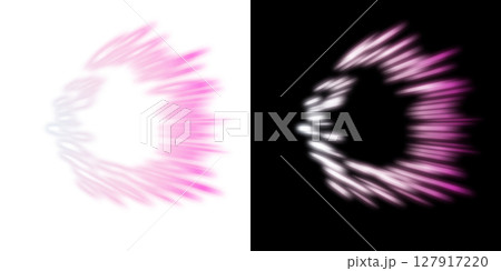 ピンクの光のリングストリーク - 透明と黒背景 127917220