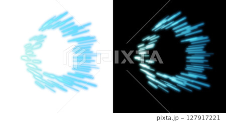 ブルーの光のリングストリーク - 透明と黒背景 127917221