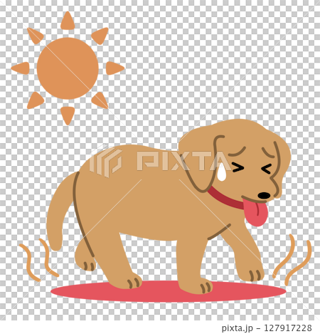 熱中症の犬のイラスト 127917228