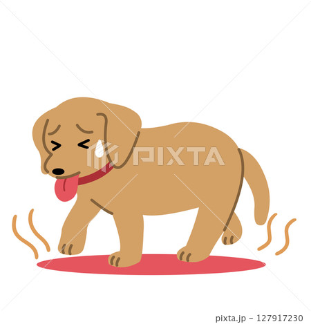 熱中症の犬のイラスト 127917230