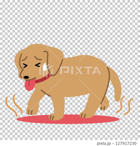 一隻中暑的狗的插圖 127917230