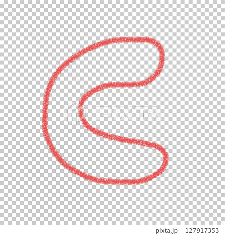 字母C 手寫字母 可愛素材紅色插畫素材圖示蠟筆風格 127917353