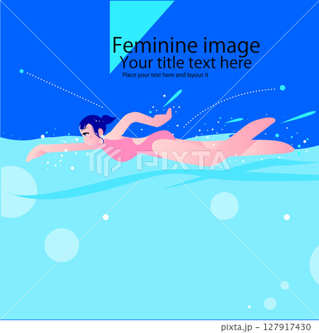 競泳水着で水泳をする女性 127917430