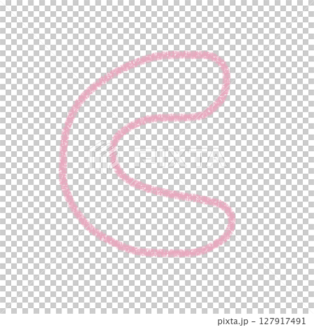 アルファベットC　 手書き文字　かわいい　素材　ピンク　イラスト　素材　アイコン　クレヨン風 127917491