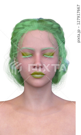 女性の顔アップ 女性の顔アップ 127917667