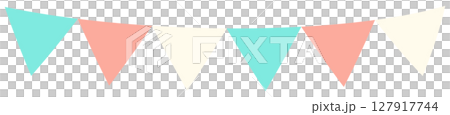 Colorful garland in 3 colors: green, orange, and white 127917744