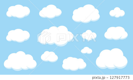 雲 イラスト シンプル ベクター セット もこもこ 雲 イラスト シンプル ベクター セット もこもこ 127917773