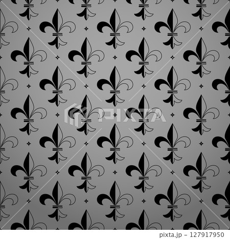 Flower geometric pattern. Seamless vector background. Gray and black ornament Flower geometric pattern. Seamless vector background. Gray and black ornament 127917950