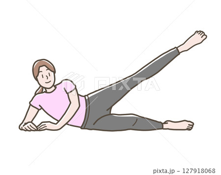 エクササイズをする女性のイラスト 127918068