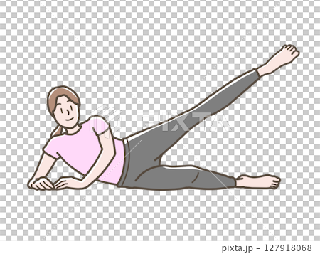 エクササイズをする女性のイラスト 127918068