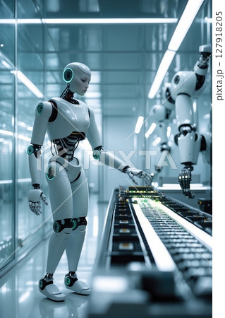 Advanced Robotic Assembly Line Precision Automation in Modern Manufacturing Facility Advanced Robotic Assembly Line Precision Automation in Modern Manufacturing Facility 127918205