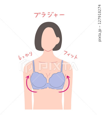 ブラジャーを着た女性のイラスト素材 127918274
