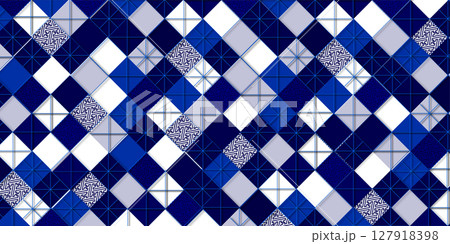 青　立体　年賀状　模様　背景 127918398