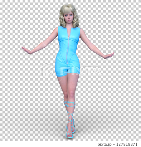 ショートパンツの女性 127918871