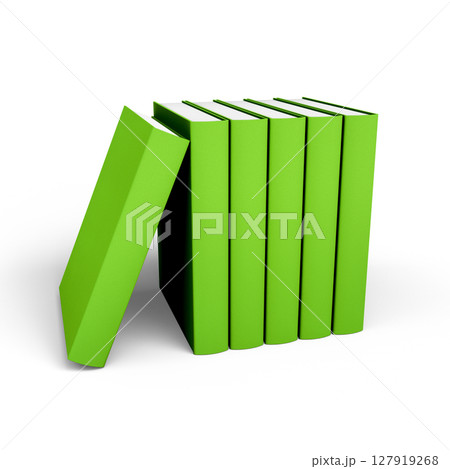 Stack of Green Books Isolated on White Background. 3D Illustration. File with Clipping Path Stack of Green Books Isolated on White Background. 3D Illustration. File with Clipping Path 127919268