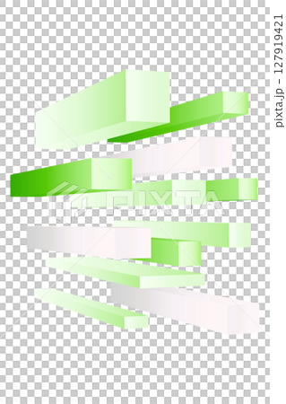 立方体の図形イラスト背景　スタイリッシュ3d  　幾何学的素材　緑色グラデーション　ベクターpng 127919421