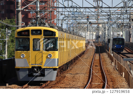 高架複々線区間を行く西武池袋線2000系電車(急行:池袋行) 高架複々線区間を行く西武池袋線2000系電車(急行:池袋行) 127919658