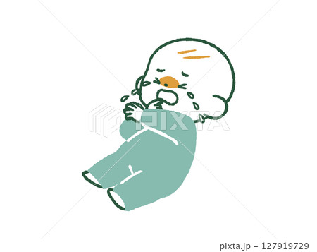 泣いている赤ちゃん-4色 泣いている赤ちゃん-4色 127919729