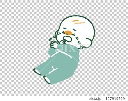 泣いている赤ちゃん-4色 泣いている赤ちゃん-4色 127919729