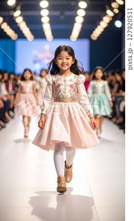 ファッションショーのランウエイを歩く子供 127920511