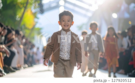 ファッションショーのランウエイを歩く子供 127920512