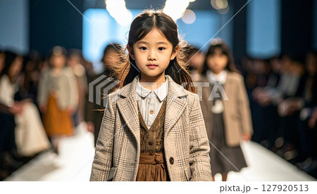 ファッションショーのランウエイを歩く子供 127920513
