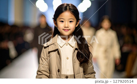 ファッションショーのランウエイを歩く子供 127920514