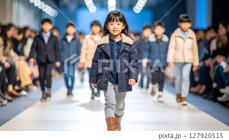 ファッションショーのランウエイを歩く子供 127920515