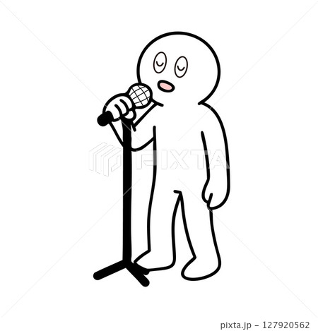 マイクでバラードを歌う棒人間 マイクでバラードを歌う棒人間 127920562