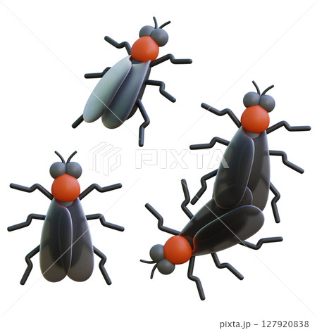 Lovebug Plecia Nearctica Cartoon Style 3D Graphic 127920838