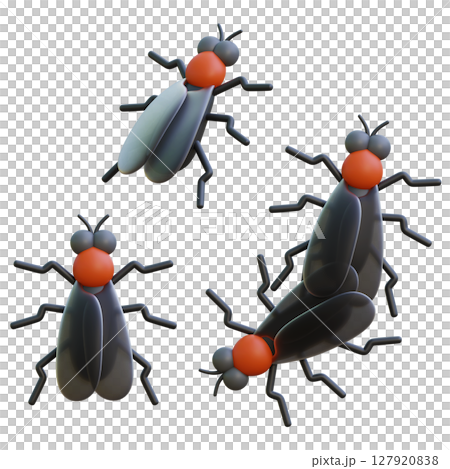 Lovebug Plecia Nearctica Cartoon Style 3D Graphic 127920838