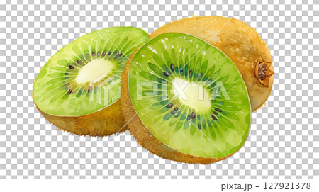 透明背景上切開的獼猴桃的插圖（png） 127921378